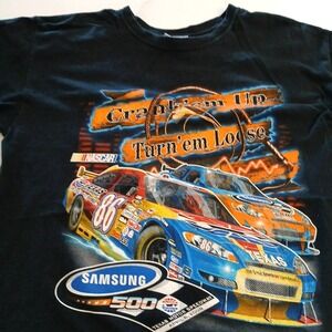 NASCAR  2008 Texas Motor Speedway 500 Black T-Shirt Crank em Up Turn em Loose